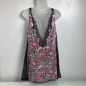 Victoria’s Secret Plunge Sexy Lace trim Backless Slip dress babydoll SZ XL EUC